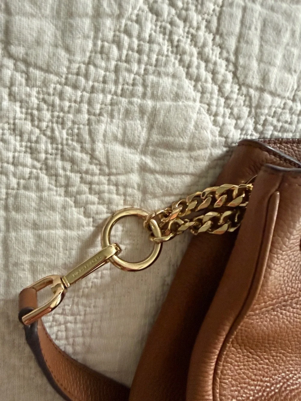 Michael Kors Jet Set Chain Legacy Shoulder Bag Chestnut Brown Pebbled Leather - Picture 15 of 16